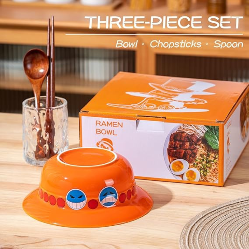 One Piece Ramen Bowl with Chopsticks